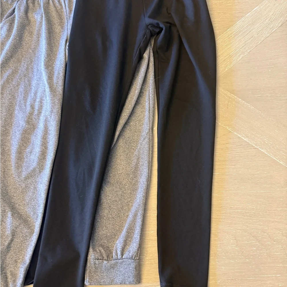 Girls Performance Leggings and Jogger Set - Black & Gray 3 Pairs